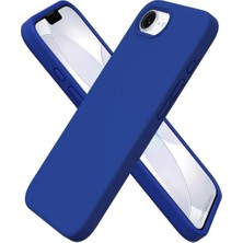 HANPORIUM Apple iPhone 17e Uyumlu Silikon Kılıf - Pastel Renk Tonu Kamera Korumalı Esnek Kapak - Saks Mavi