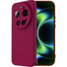 HANPORIUM Xiaomi 17 Ultra Uyumlu Silikon Kılıf - Pastel Renk Tonu Kamera Korumalı Esnek Kapak - Bordo