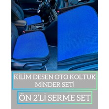 Rebols Kilim Dokuma Terletmez %100 Pamuk Oto Koltuk Minder Seti 2'li