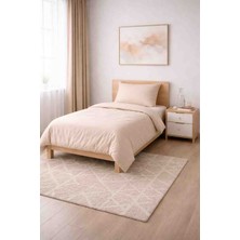 Seralay Home Bej Tek Kişilik Nevresim Takımı (Lastikli Çarşaflı)