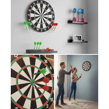Uravas Store Tasarımlı 15 Inç Dart Tahtası Metal Uçlu 4 Ok Seti