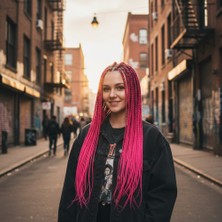 Elma Shop Afrika Örgüsü ve Rasta Için Sen / Neon Pembe