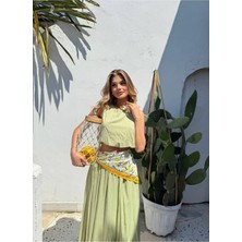 Kadın Crop Üst - Etek Takım