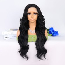 Elma Shop Siyah Daalı Uzun Boy Tül Peruk