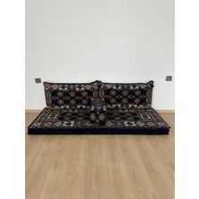 Akdağ Tekstil Şark Köşesi Takımı | 4 Parça Şahmeran Lacivert Boş Kılıf (Süngersiz)