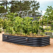 43CM Yüksekliğinde Modüler Metal Yükseltilmiş Bahçe Yatağı Seti [garden Bed Kit] Antrasit [6 Farklı Kurulum Olanağına Sahip]