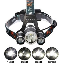 İsmiyle Al Boruit T6 Kafa Feneri 5000 Lumens 3xcree Xm-T6+2r5 Lamba LED Kamp Lambası