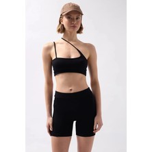 Softfit Ince Askılı Toparlayıcı Spor Bralet & Cepli Biker Şort Takım