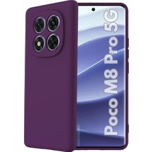 HANPORIUM Poco M8 Pro 5G Uyumlu Silikon Kılıf - Pastel Renk Tonu Kamera Korumalı Esnek Kapak - Mor