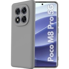 HANPORIUM Poco M8 Pro 5G Uyumlu Silikon Kılıf - Pastel Renk Tonu Kamera Korumalı Esnek Kapak - Gri