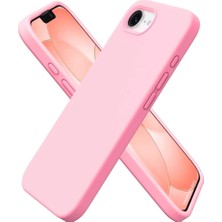 HANPORIUM Apple iPhone 17e Uyumlu Silikon Kılıf - Pastel Renk Tonu Kamera Korumalı Esnek Kapak - Pembe