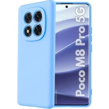 HANPORIUM Poco M8 Pro 5G Uyumlu Silikon Kılıf - Pastel Renk Tonu Kamera Korumalı Esnek Kapak - Mavi