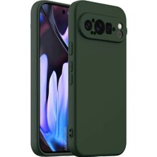 HANPORIUM Google Pixel 9 Pro XL Uyumlu Silikon Kılıf - Pastel Renk Tonu Kamera Korumalı Esnek Kapak - Yeşil