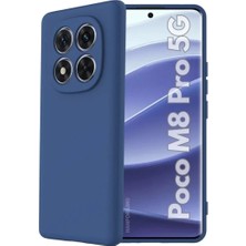 HANPORIUM Poco M8 Pro 5G Uyumlu Silikon Kılıf - Pastel Renk Tonu Kamera Korumalı Esnek Kapak - Lacivert