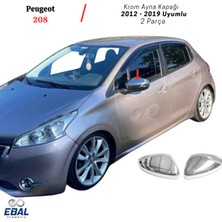 Ebal Oto Peugeot 208 Krom Ayna Kapağı 2 Parça 2012 - 2019 Paslanmaz Çelik