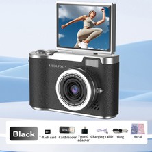 Serreha 4K Dijital Kamera LK007 8x Zoom, Otomatik Odaklama ve Ccd Sensörü ile – Kompakt Vlog Kamerası (Sd Kart- Kart Okuyucu Hediye)