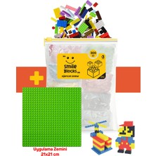 p parti oyunevi Smile Blocks Yeşil Zeminli 300 Parça Fermuar Poşetli Mikro Blok Eğitici Oyuncak
