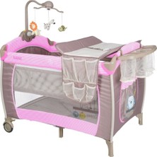 K-Yonlineticaret Kanz Hamburg 70X110CM Dönenceli Oyun Parkı Seyahat Yatağı - Pembe