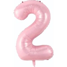 Party Express 34" Folyo Rakam 76CM "2" Pembe / Pink