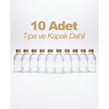 Gucso 10'lu Set Mandalina Model Pet Şişe Metal Gold Kapaklı Damlalıklı, Kolonya Şişesi Parfüm Şişesi 50 cc