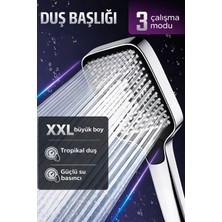 Suvia Yüksek Basınçlı Duş Başlığı 3 Modlu Xxl Geniş Başlık Tasarruflu Filtreli Kireç Önleyici Duş Seti