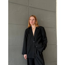 Spica Pamuklu Oversıze Vatkalı Düğmeli Blazer Ceket