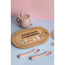 Pinkipay Sevimli Hayvanlar Temalı Kişiye Özel Isimli Bebek Kahvaltı Tepsisi (Figür 1)