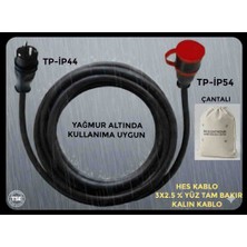 Srcelektronik Hes Kablolu Araç Şarjı Uyumlu (3- 40 Metre Arası) (3x2.5 Ttr Tam Bakır)(Fişler Ip 44 ve Ip 54 Tp Kauçuk) Uzatma Seyyar Kablo