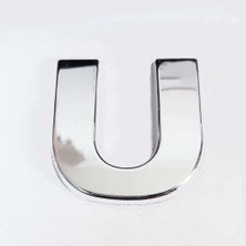 Esranın Dünyası U Harfi Villa Tipi Krom Yapışkanlı 9 cm Harf