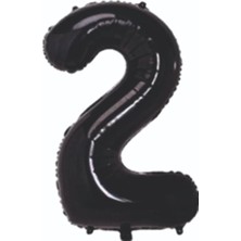 Party Express 34" Folyo Rakam 76CM "2" Siyah / Black