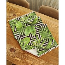 Ahmera Yeşil Devetabanı Baskılı Runner 138*38 cm