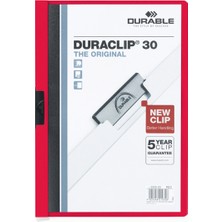 Kitabevimden Durable Sıkıştırmalı Dosya Duraclip Ortadan Klipsli 30 Syf A4 Kırmızı 2200