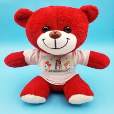 Esranın Dünyası Sevimli Çiftler Tişörtlü Kırmızı Ayı