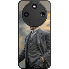 Aksel Kılıf Honor Magic 8 Lite Uyumlu Atatürk Baskılı Glossy Premium Mat Siyah Silikon Kılıf