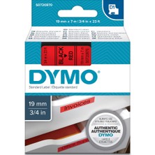 Kitabevimden Dymo D1 Şerit 19 MMX7MT Kırmızı/ Siyah 45807