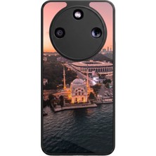 Aksel Kılıf Honor Magic 8 Lite Uyumlu Taraftar Baskılı Glossy Premium Mat Siyah Silikon Kılıf
