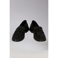 Victoria Shoes Penny Bantlı Işıltılı Süet Görünümlü Loafer