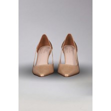 Victoria Shoes Yanları Açık Kroko Topuklu Ayakkabı