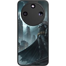 Aksel Kılıf Honor Magic 8 Lite Uyumlu Batman Baskılı Glossy Premium Mat Siyah Silikon Kılıf