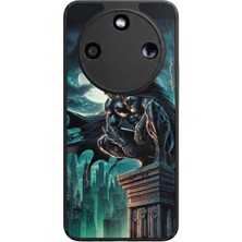 Aksel Kılıf Honor Magic 8 Lite Uyumlu Batman Baskılı Glossy Premium Mat Siyah Silikon Kılıf