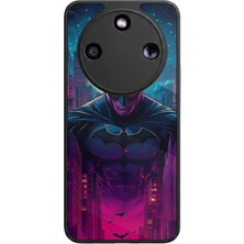 Aksel Kılıf Honor Magic 8 Lite Uyumlu Batman Baskılı Glossy Premium Mat Siyah Silikon Kılıf