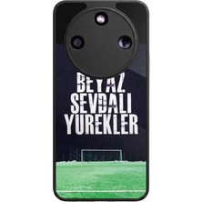 Aksel Kılıf Honor Magic 8 Lite Uyumlu Taraftar Baskılı Glossy Premium Mat Siyah Silikon Kılıf