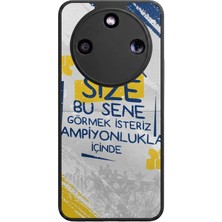 Aksel Kılıf Honor Magic 8 Lite Uyumlu Taraftar Baskılı Glossy Premium Mat Siyah Silikon Kılıf