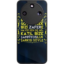 Aksel Kılıf Honor Magic 8 Lite Uyumlu Taraftar Baskılı Glossy Premium Mat Siyah Silikon Kılıf