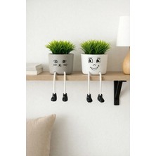 Lineva Linaline Dekoratif 2'li Sallanan Ayaklı Yapay Çiçek - Masa / Ev / Ofis Dekoru