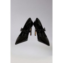 Victoria Shoes Siyah Rugan Mary Jane Formlu Abiye Ayakkabı