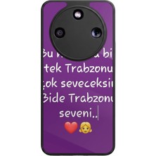 Aksel Kılıf Honor Magic 8 Lite Uyumlu Taraftar Baskılı Glossy Premium Mat Siyah Silikon Kılıf