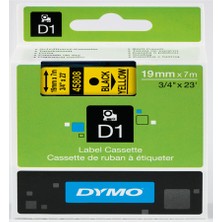 Kitabevimden Dymo D1 Şerit Standart 19 Mmx7 mt Sarı Üzerine Siyah 45808 S0720880