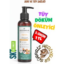 Petpower Tüy Dökülmesi Önleyici Balık Yağı 200 ml – Kedi Köpek Bağışıklık Desteği, Omega 3 & 6 (Epa Dha)