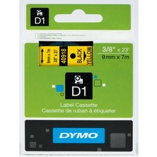 Kitabevimden Dymo D1 Şerit Standart 9 Mmx7 mt Sarı Üzerine Siyah 40918 S0720730